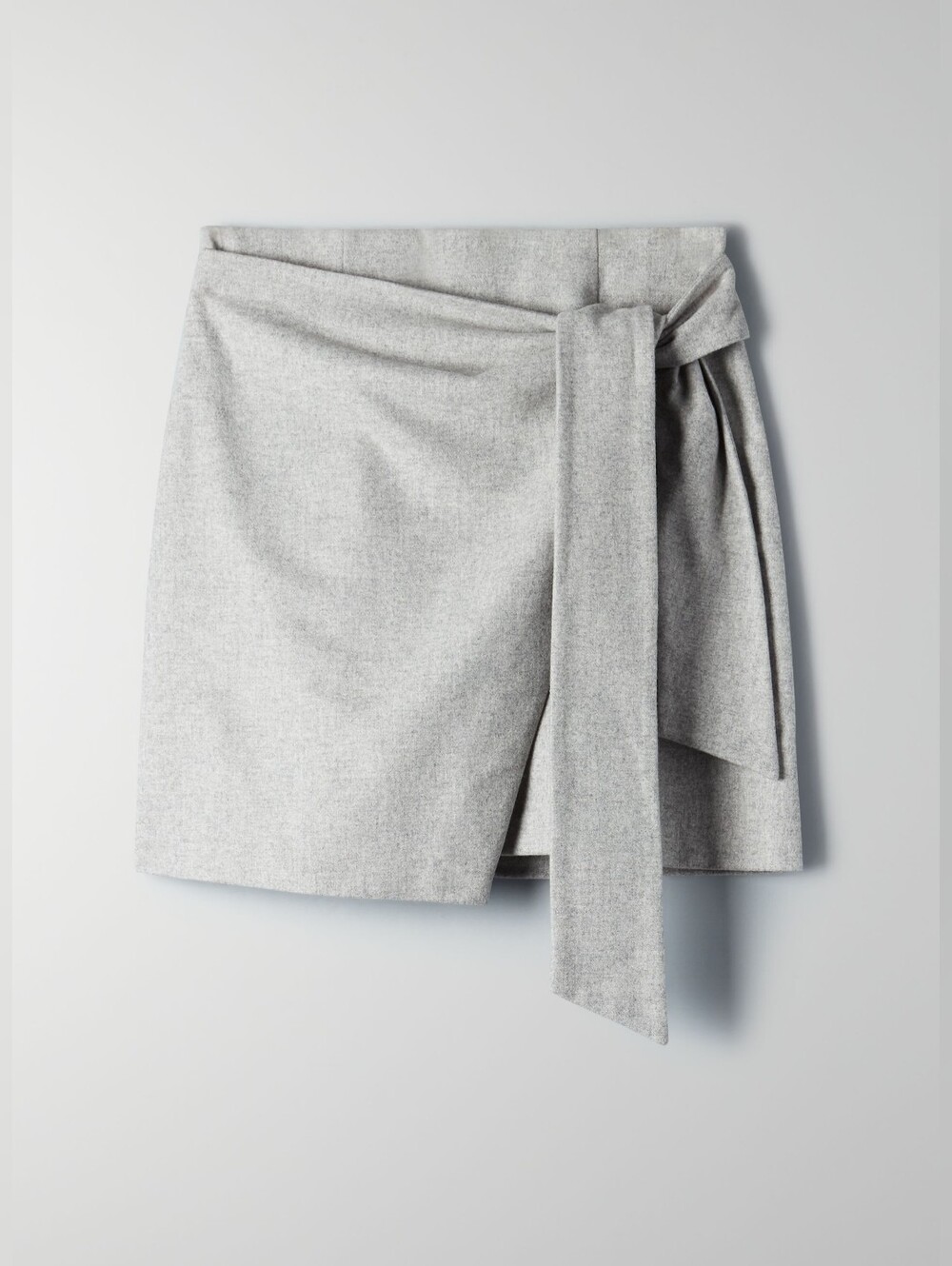 aritzia x Wilfred front-wrap skirt Heather Light Gray